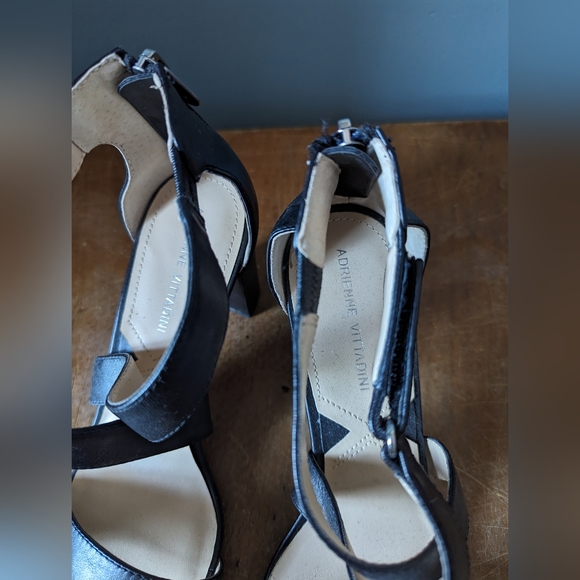 Adrienne Vittadini Black Strappy Block Heel - Picture 3 of 4